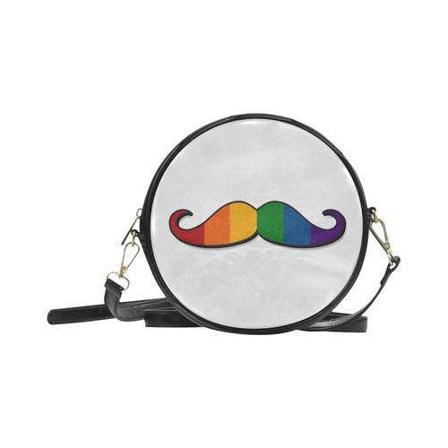 Rainbow Mustache Round Sling Bag (Model 1647)