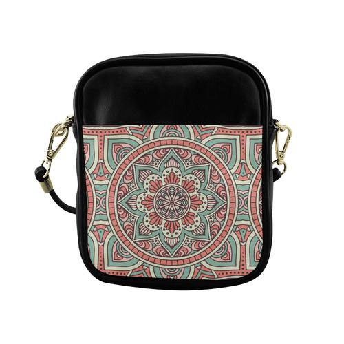 Red Bohemian Mandala Design Sling Bag (Model 1627)
