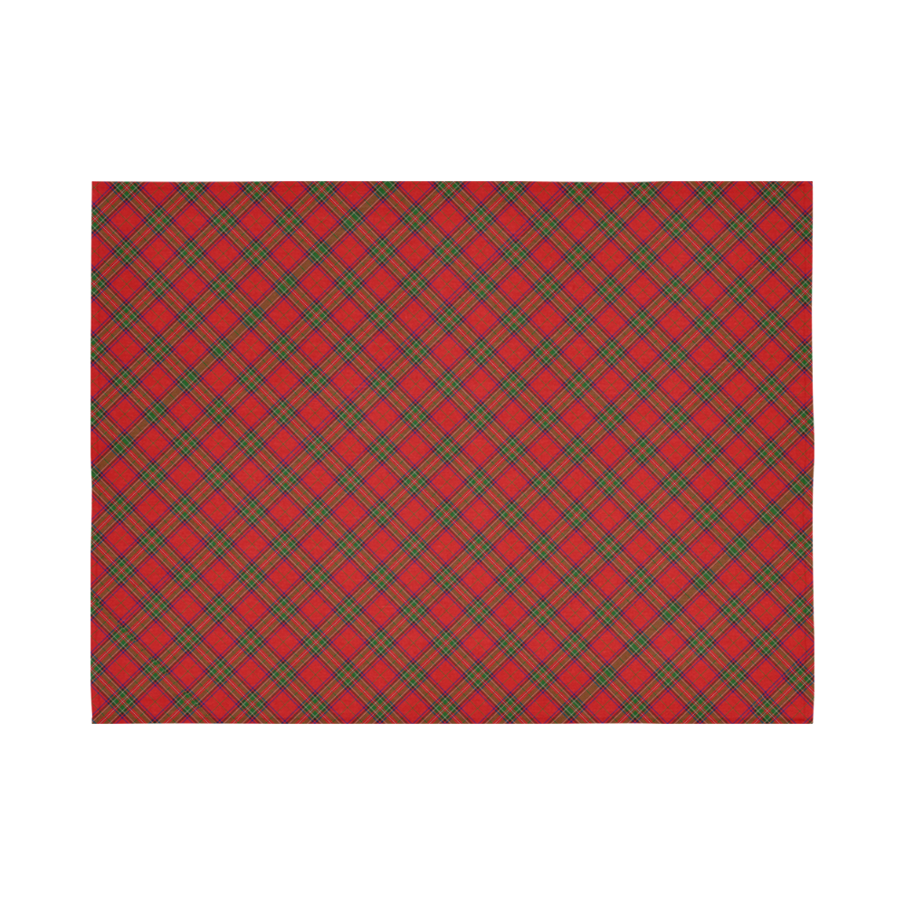 Red Tartan Plaid Pattern Cotton Linen Wall Tapestry 80"x 60"