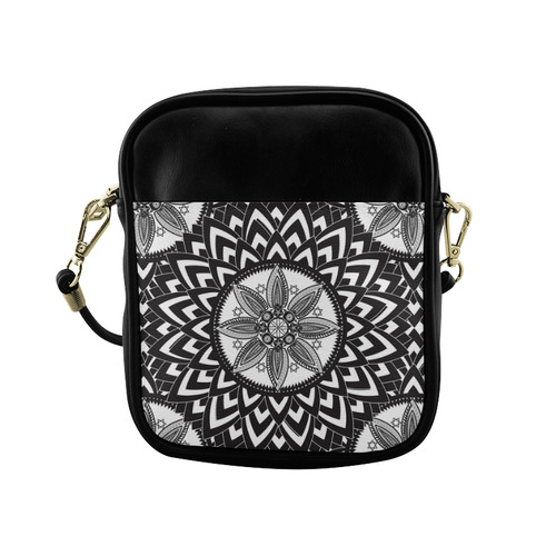Black and white mandala Sling Bag (Model 1627)