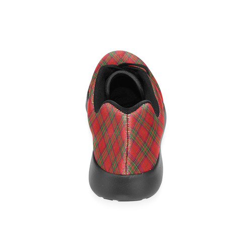 Red Tartan Plaid Pattern Men’s Running Shoes (Model 020)
