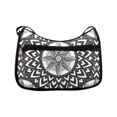 Black and white mandala Crossbody Bags (Model 1616)