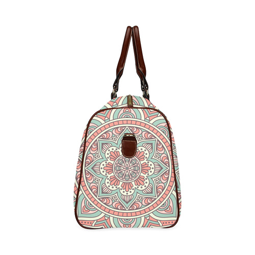 Red Bohemian Mandala Design Waterproof Travel Bag/Small (Model 1639)