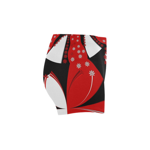 Quillt Flower Red White Briseis Skinny Shorts (Model L04)