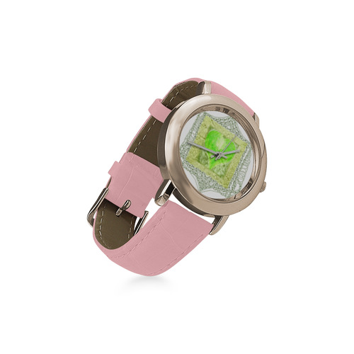 heart 3 Women's Rose Gold Leather Strap Watch(Model 201)