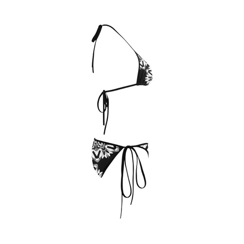 Half black and white Mandala Custom Bikini Swimsuit