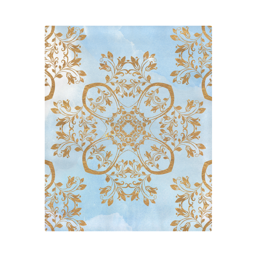 Gold and blue flourish ornament mandala Duvet Cover 86"x70" ( All-over-print)