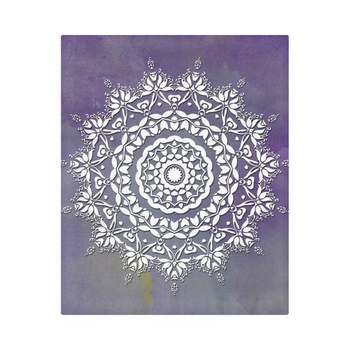 Floral watercolor Violet and white mandala Duvet Cover 86"x70" ( All-over-print)