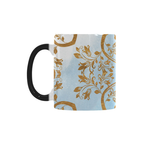 Gold and blue flourish ornament mandala Custom Morphing Mug