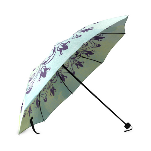 Flourish purple and blue watercolor mandala Foldable Umbrella (Model U01)