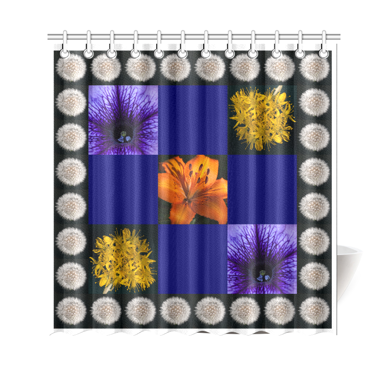 A beautiful multi-floral design Shower Curtain 69"x70"
