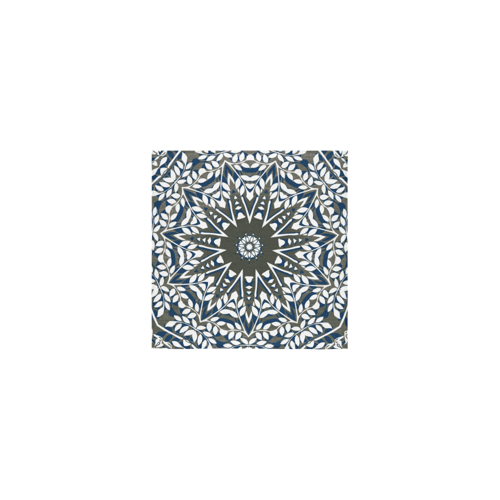 Blue, grey and white mandala Square Towel 13“x13”