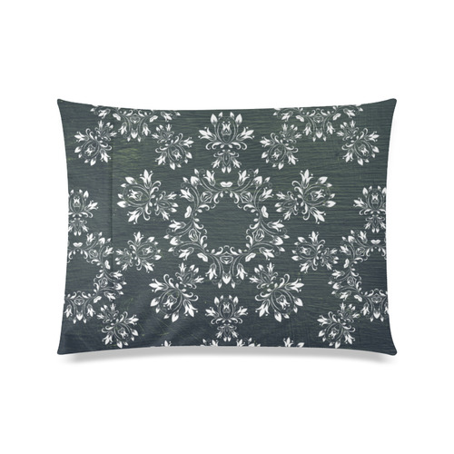 White and gray Flourish ornament mandala design Custom Zippered Pillow Case 20"x26"(Twin Sides)