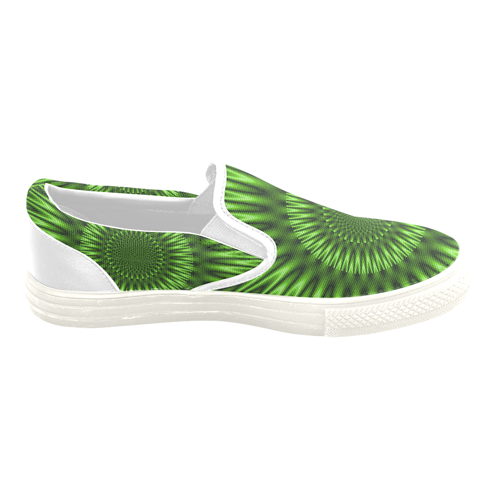 Green Lagoon Women's Unusual Slip-on Canvas Shoes (Model 019)
