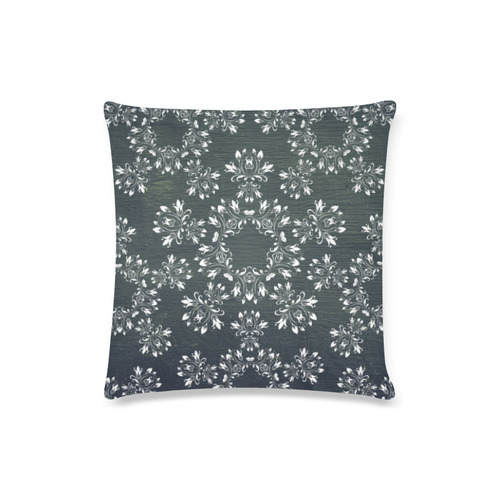 White and gray Flourish ornament mandala design Custom Zippered Pillow Case 16"x16"(Twin Sides)