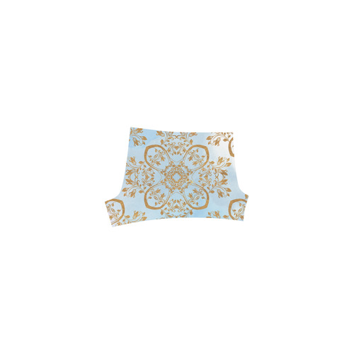 Gold and blue flourish ornament mandala Briseis Skinny Shorts (Model L04)