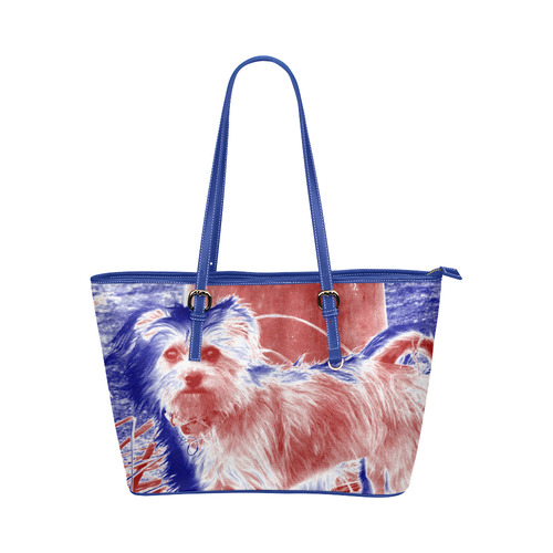 Terrier by Martina Webster Leather Tote Bag/Small (Model 1651)