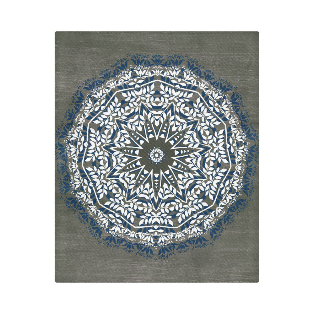 Blue, grey and white mandala Duvet Cover 86"x70" ( All-over-print)