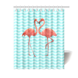 flamingo love Shower Curtain 60"x72"
