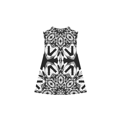 Half black and white Mandala Alcestis Slip Dress (Model D05)