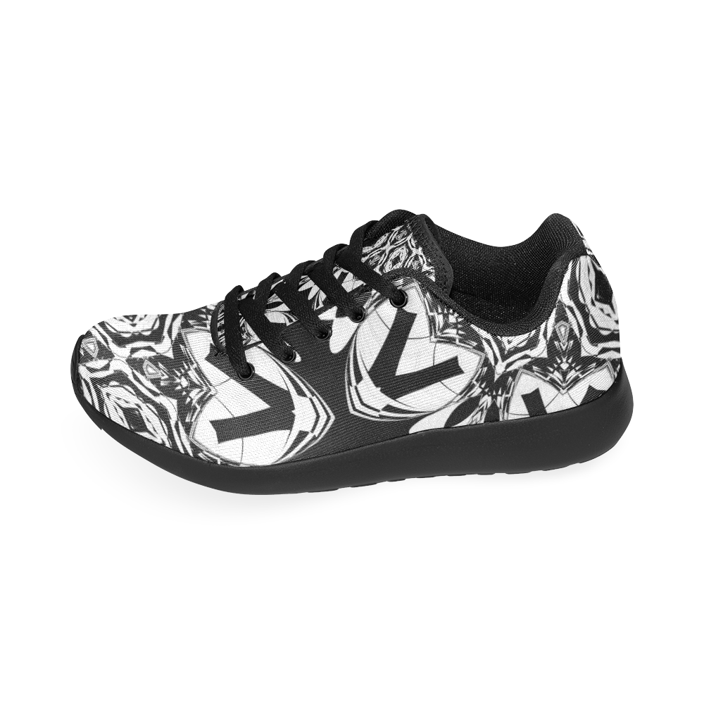 Half black and white Mandala Men’s Running Shoes (Model 020)