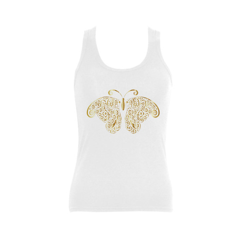 Golden Butterfly Women's Shoulder-Free Tank Top (Model T35)