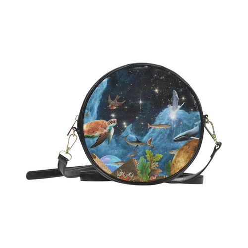 collage_heaven and Earth_ gloria sanchez1 Round Sling Bag (Model 1647)
