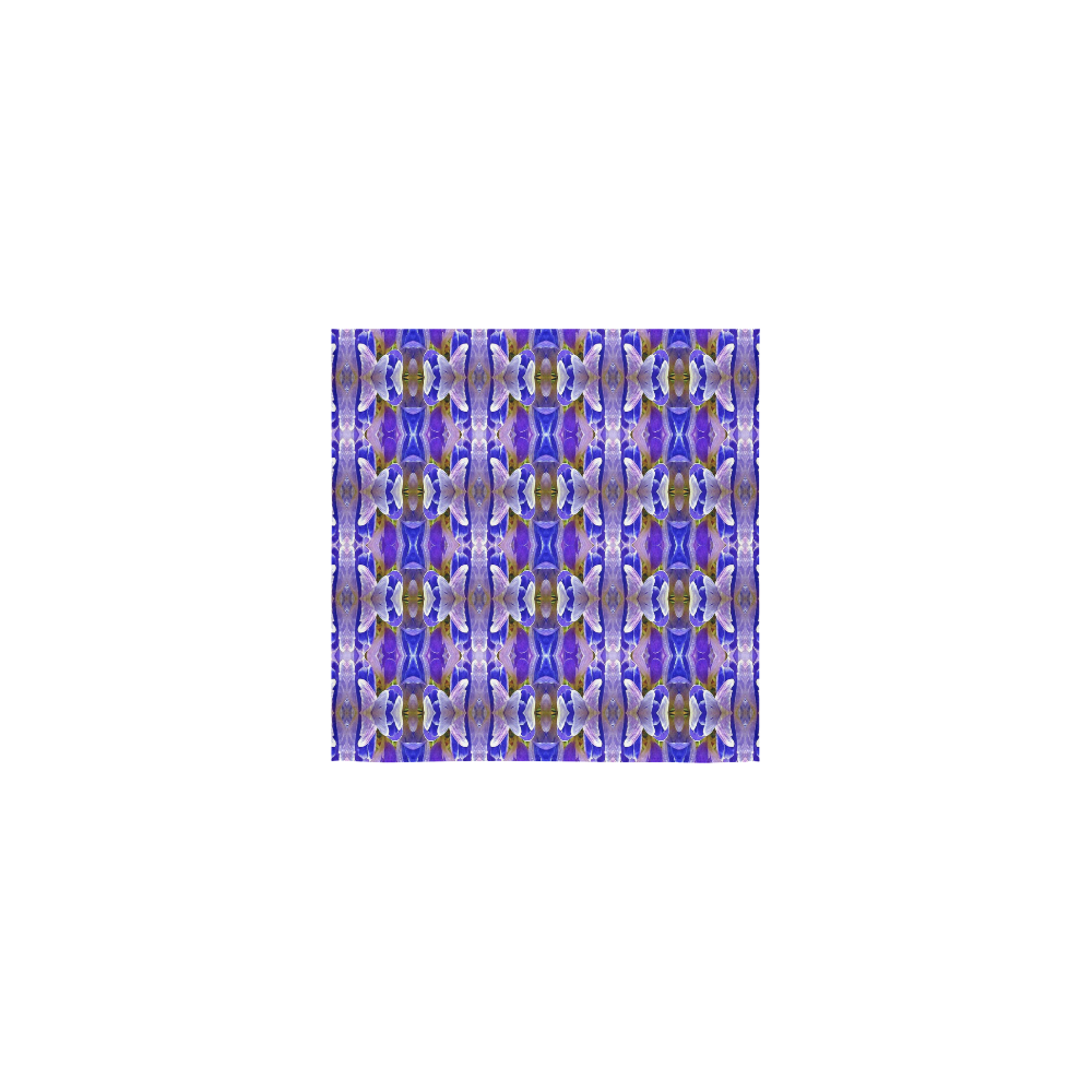Blue White Abstract Flower Pattern Square Towel 13“x13”