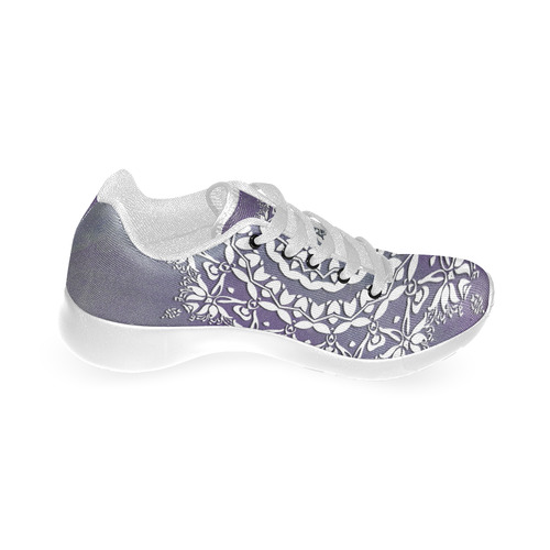 Floral watercolor Violet and white mandala Women’s Running Shoes (Model 020)