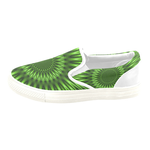 Green Lagoon Women's Unusual Slip-on Canvas Shoes (Model 019)