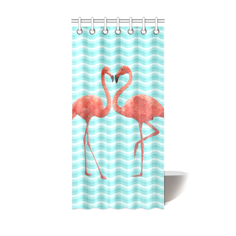 flamingo love Shower Curtain 36"x72"