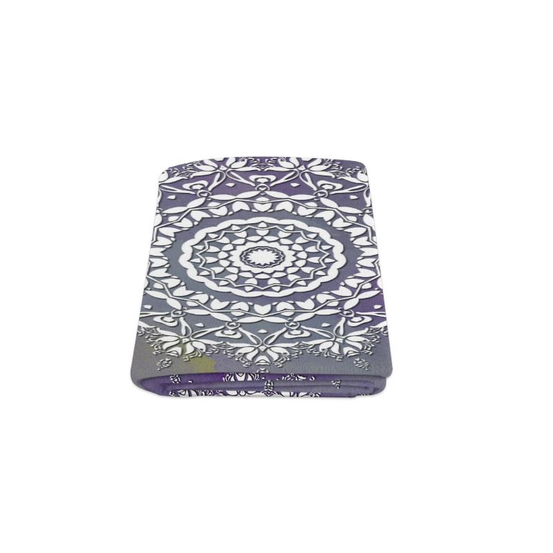 Floral watercolor Violet and white mandala Blanket 50"x60"