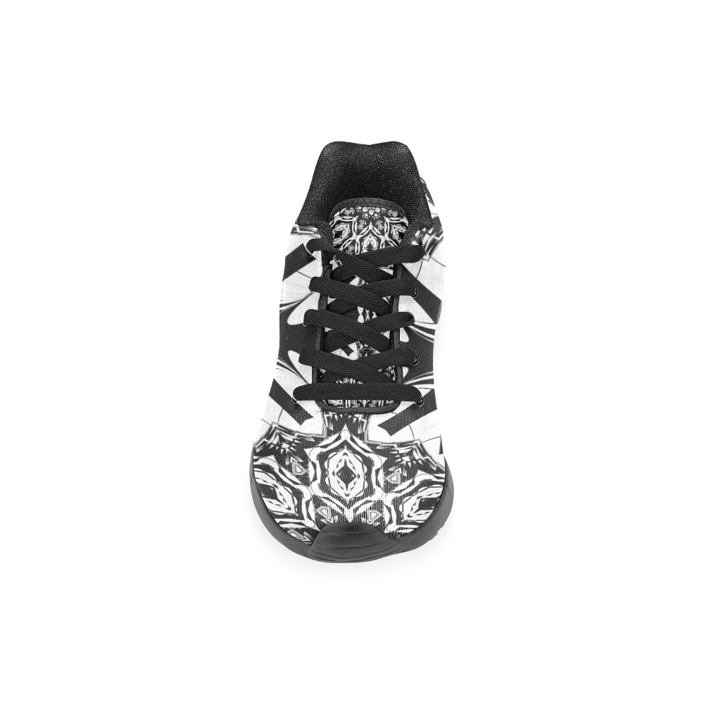 Half black and white Mandala Men’s Running Shoes (Model 020)