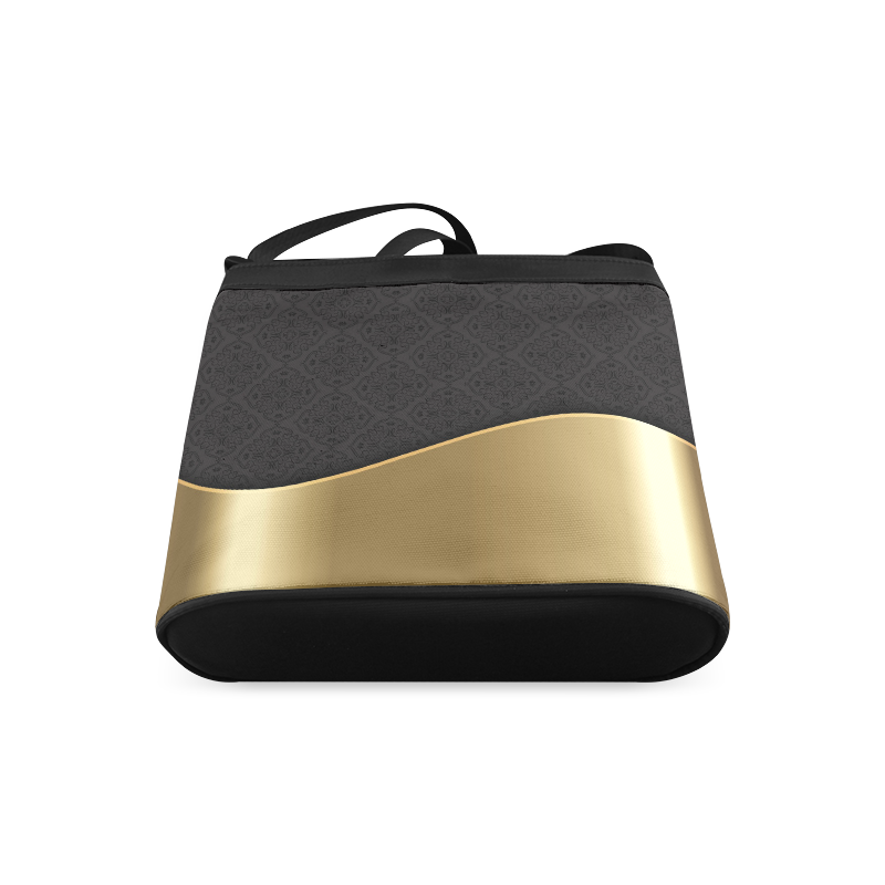 Elegant Black Gold Damask Fashion Crossbody Bags (Model 1613)