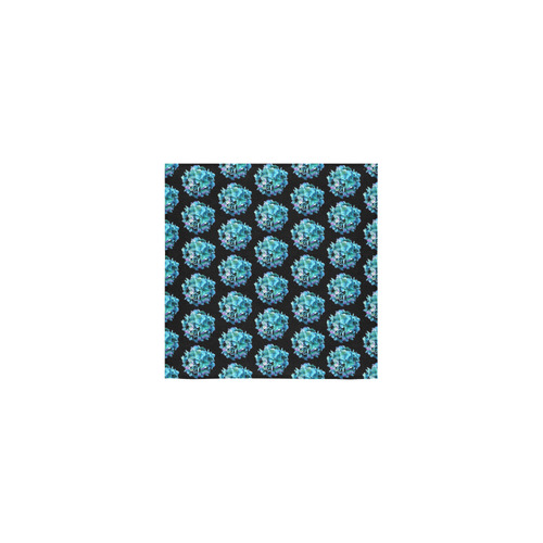 Green Blue Hydrangea Pattern Square Towel 13“x13”