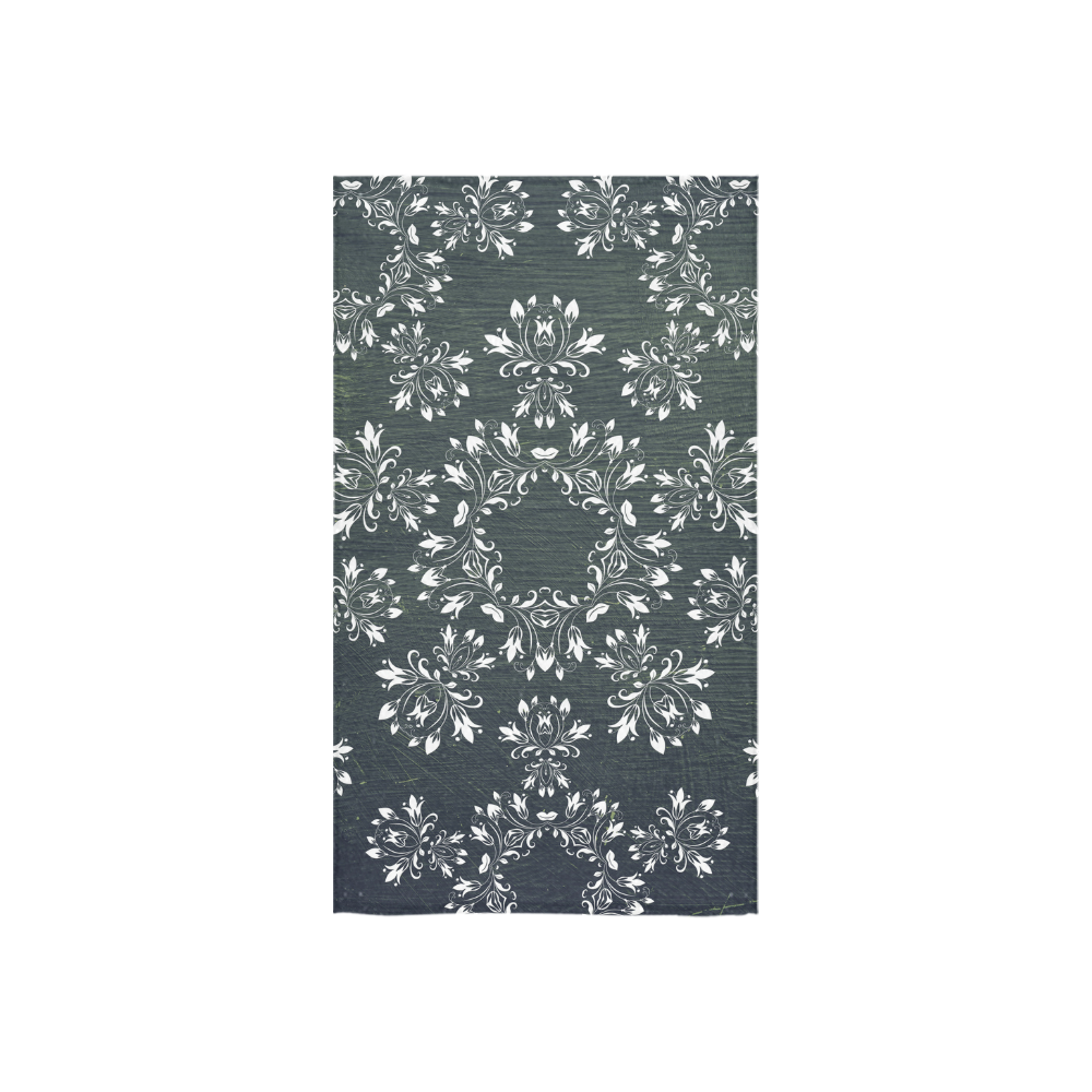 White and gray Flourish ornament mandala design Custom Towel 16"x28"