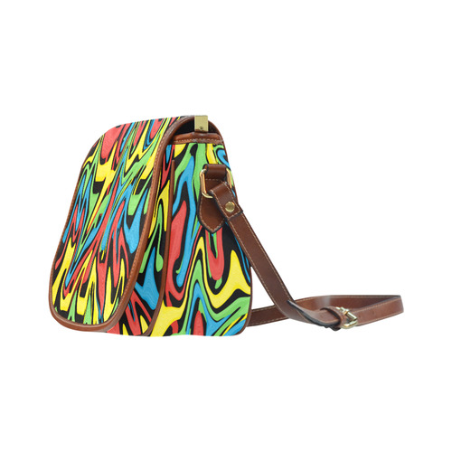 Swirled Rainbow Saddle Bag/Small (Model 1649) Full Customization