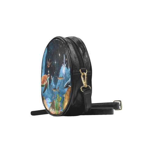 collage_heaven and Earth_ gloria sanchez1 Round Sling Bag (Model 1647)