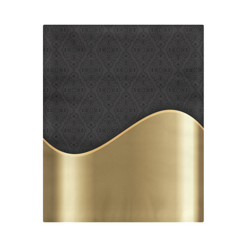 Black Gold Damask Elegant Fashion Duvet Cover 86"x70" ( All-over-print)