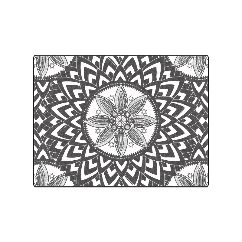 Black and white mandala Blanket 50"x60"