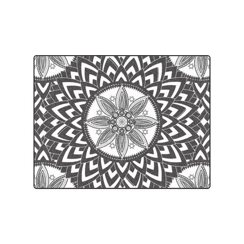 Black and white mandala Blanket 50"x60"