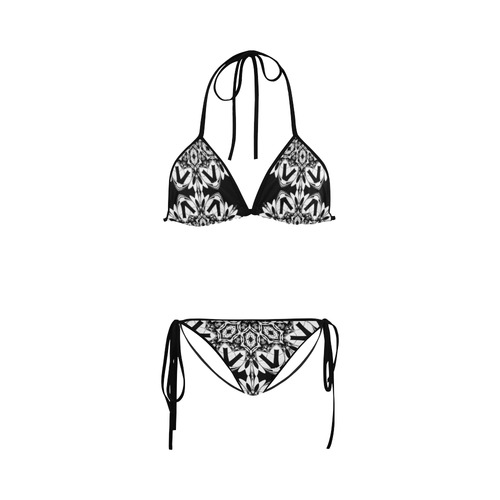 Half black and white Mandala Custom Bikini Swimsuit
