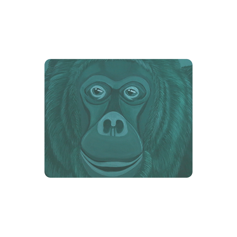 Forest Green Orangutan Rectangle Mousepad