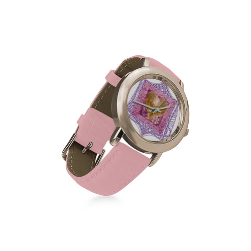 heart 9 Women's Rose Gold Leather Strap Watch(Model 201)