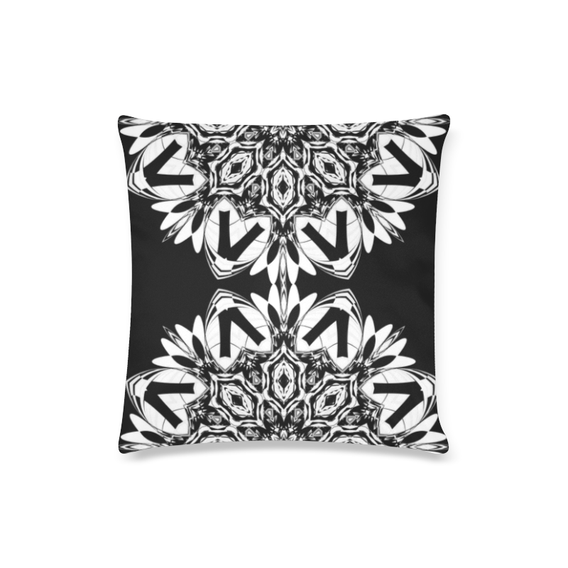 Half black and white Mandala Custom Zippered Pillow Case 16"x16"(Twin Sides)