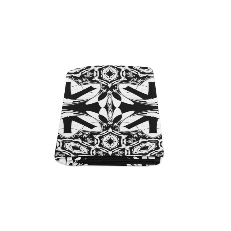 Half black and white Mandala Blanket 50"x60"