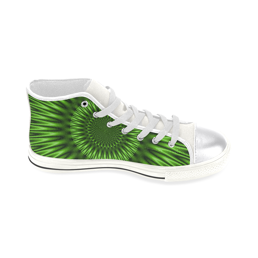 Green Lagoon Women's Classic High Top Canvas Shoes (Model 017)