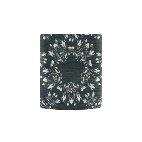 White and gray Flourish ornament mandala design Custom Morphing Mug