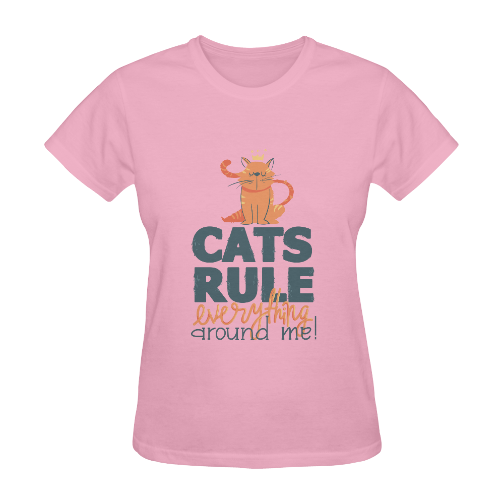 Cat's Rule - Fun Art Sunny Women's T-shirt (Model T05)