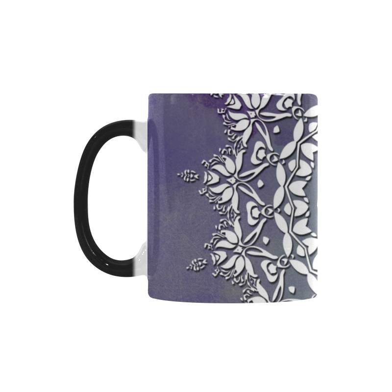Floral watercolor Violet and white mandala Custom Morphing Mug